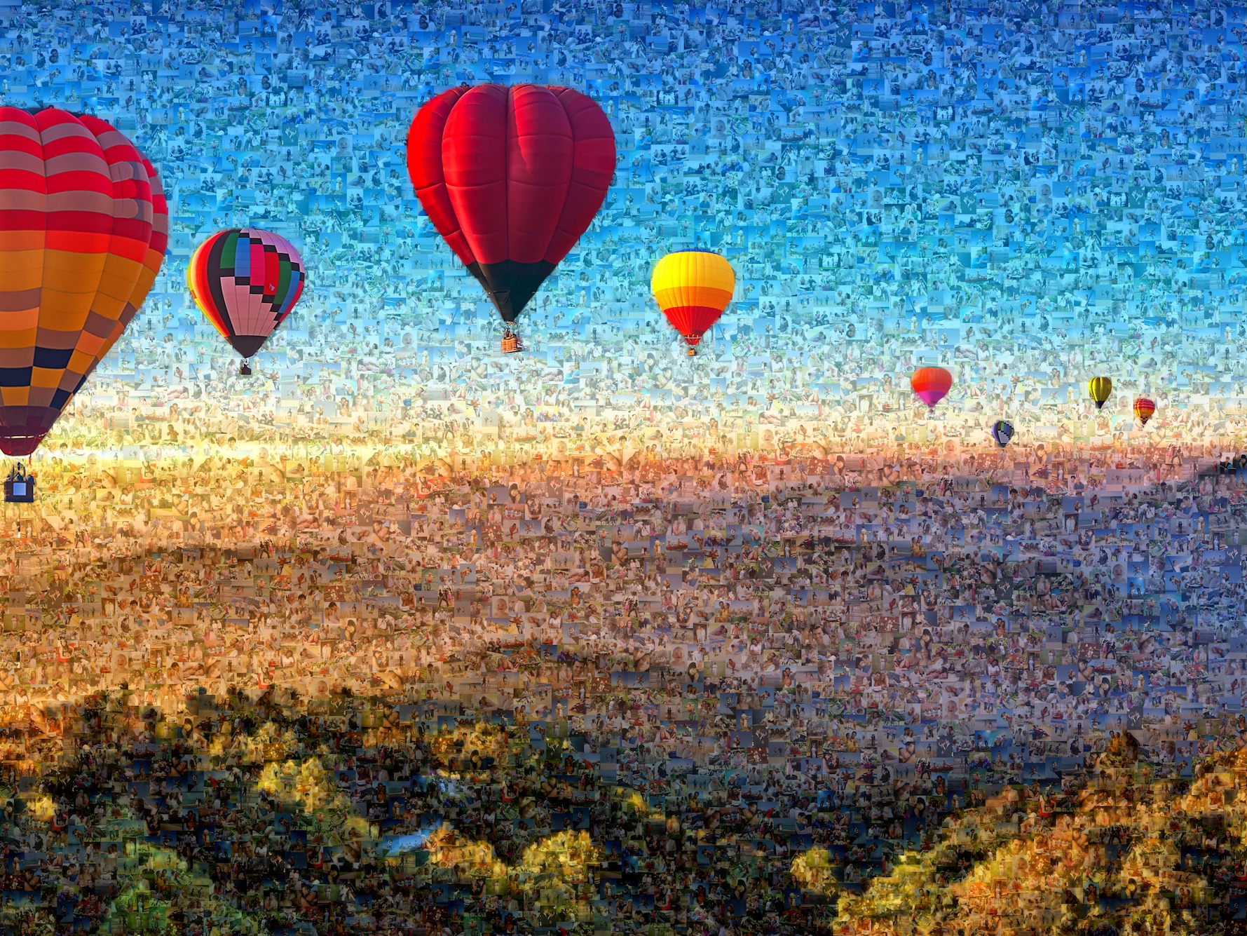Fotomosaik mit Heißluftballons