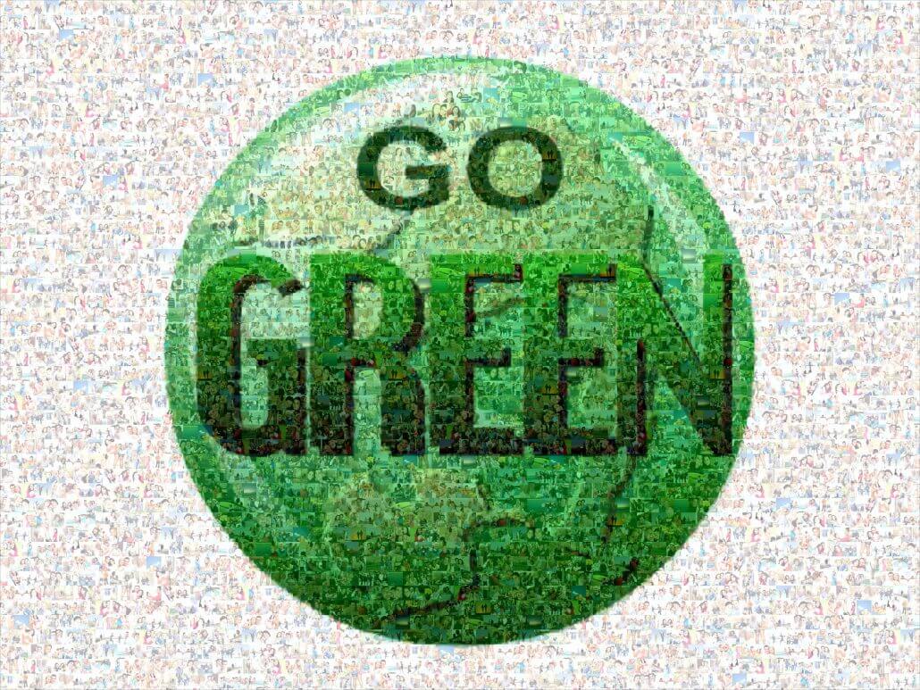 Fotomosaik von einem Firmenlogo Go Green